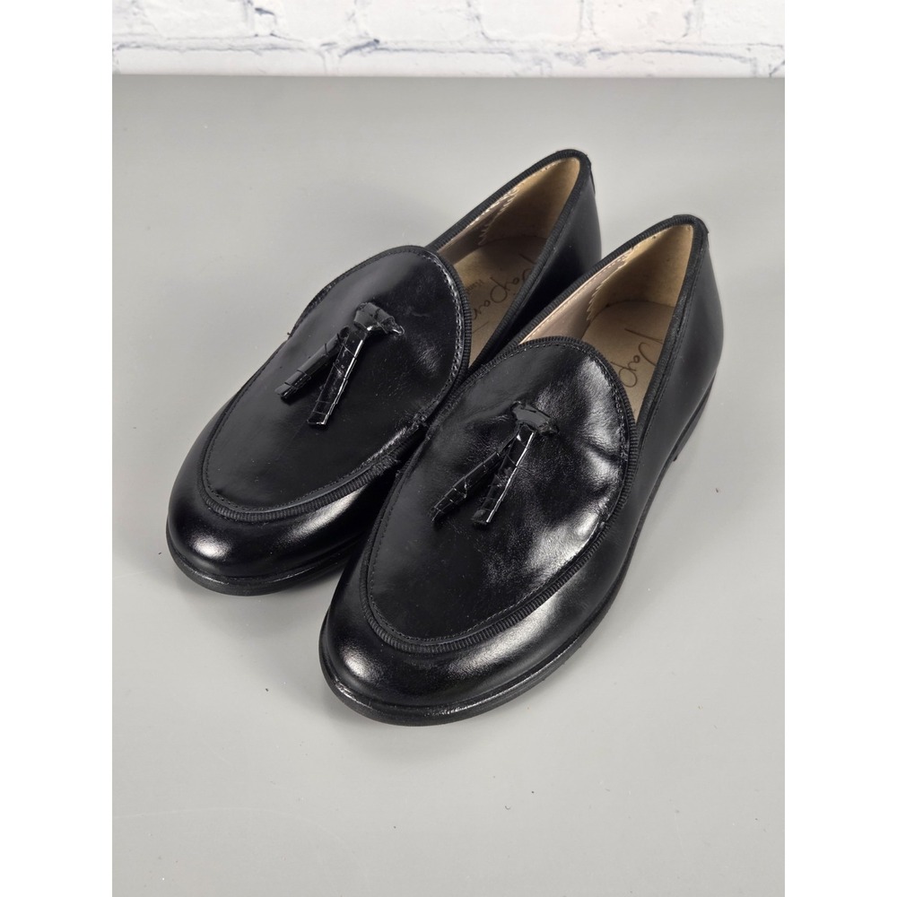 Papanatas Kids Black Leather Tassel Loafers EU 32 US 1 Made in Spain NWOT Dress